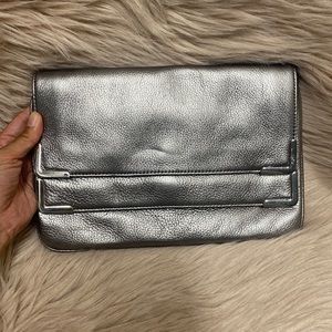 MICHAEL KORS silver clutch